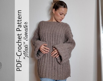 Crochet Sweater Pattern PDF | Oversized Sweater Crochet | Beginner Crochet Pattern | Easy Sweater Pattern | Maxi sweater