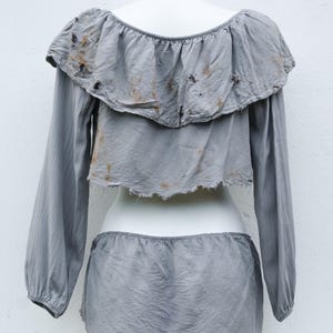 Distressed Top and Skirt - Festival Clothing -  Apocalyptic Clothes- Wasteland - Burning man - Dystopian Clothes - Post apoc - Rag clothes