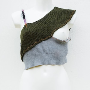 Post Apocalyptic Top - Festival Clothing - Cyberpunk Clothes- Wasteland halter top - Burning man - Dystopian Clothes - Distressed Clothes