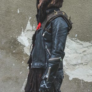 Épaulière post-apocalyptique - Accessoire GN - Vêtements Wasteland - Épaulière Postapoc - Espaulière en cuir