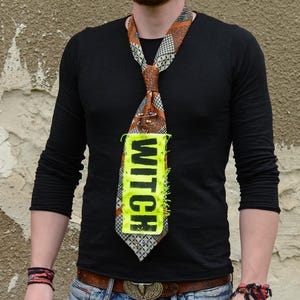 Upcycled Vintage Tie - Handmade Necktie - Tie Necklace - Necktie Brooch