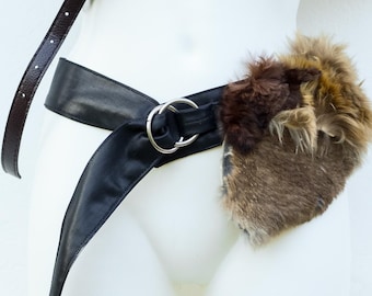 Fell Gürtel - Dystopische Kleidung - Post Apocalyptic - Festival Kleidung - Ödland - Burning man - Larp Accessoire