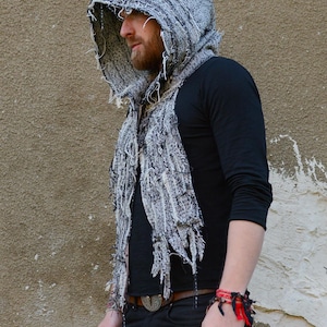 Larp Hood - Cosplay Costume - Viking Cowl - Cyberpunk Clothing