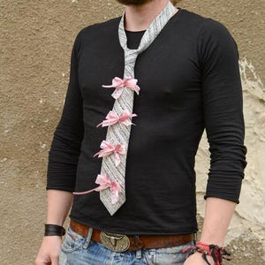 Handmade Necktie - Upcycled Vintage Necktie - Punk Necktie