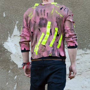 Post Apocalyptic Sweater - Distressed Clothing - Punk Clothes - Post apoc Clothes - Wasteland Clothing - Destroyed clothes