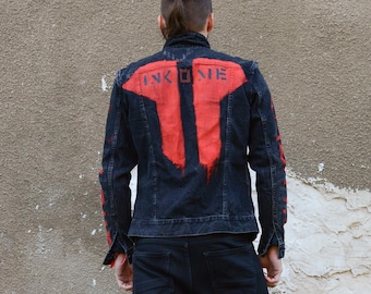 Hand Painted Jacket: Festival Punk Cyberpunk Clothing, size S