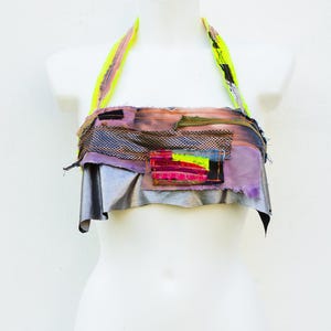 Dystopian Clothes - Post Apocalyptic Top - Festival Clothing - Cyberpunk Clothes- Wasteland halter top - Burning man - Distressed Clothes