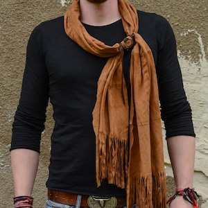 Postapokalyptischer Schal - Larp Accessoire - Ödland Kleidung - Lederschal - Festival Kleidung