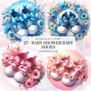 Baby Shower PNG - 27 Cute Boy & Girl Shoes Clipart pour invitations et décorations imprimables