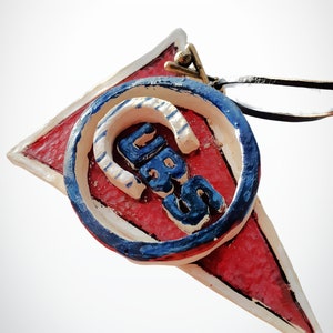 Sculpted 3D Ornament - Cubs Banner, Chicago Cubs Banner Ornament, Christmas Ornament