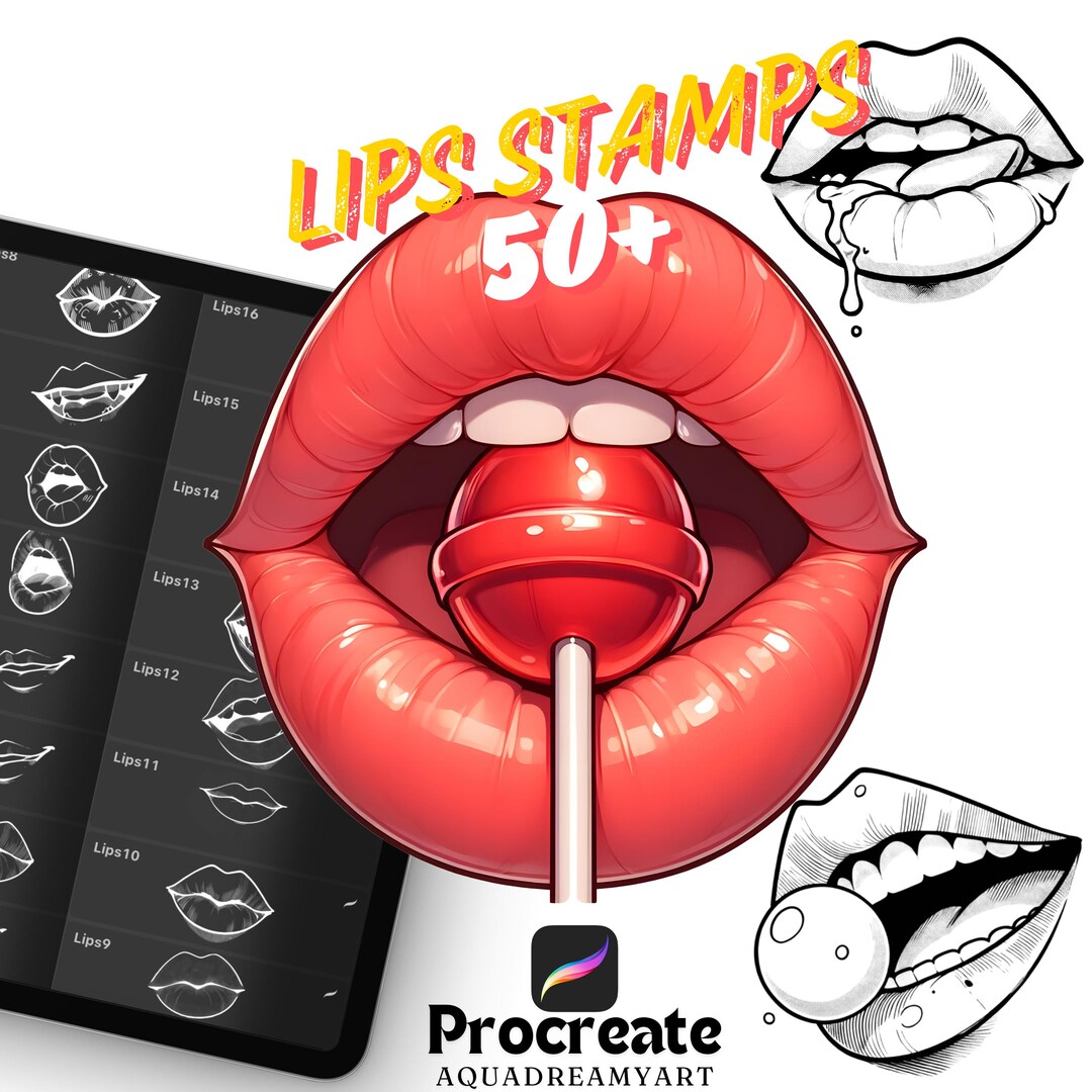 Procreate Lips Procreate Lips Stamps Procreate Mouth Brushes Digital Illustration ...