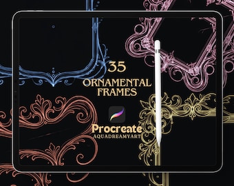 Procreate Ornamental Frames Stamps Procreate Border Brush Vintage Frames Clipart Baroque Frame Vintage Frame Stamp