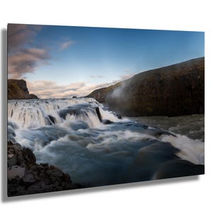 Gullfoss, Islanda, cascata, fotografia artistica, decorazione murale, arte murale, carta/tela/metallo/acrilico