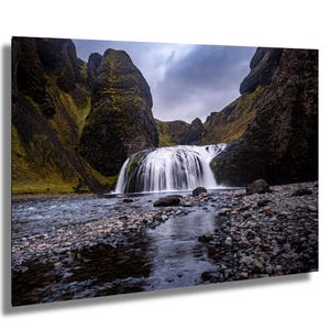 Stjornarfoss, Islanda, cascata, fotografia artistica, decorazione murale, arte murale, carta/tela/metallo/acrilico