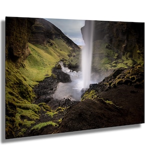 Kvernufoss, Islanda, cascata, fotografia artistica, decorazione murale, arte murale, carta/tela/metallo/acrilico