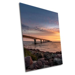 Confederation Bridge, alba, New Brunswick, Prince Edward Island, Canada, fotografia artistica, decorazione murale, carta/tela/metallo/acrilico
