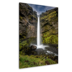 Kvernufoss, Islanda, cascata, fotografia artistica, decorazione murale, arte murale, carta/tela/metallo/acrilico