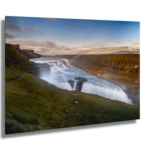 Gullfoss, Islanda, cascata, fotografia artistica, decorazione murale, arte murale, carta/tela/metallo/acrilico