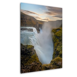Gullfoss, Islanda, cascata, fotografia artistica, decorazione murale, arte murale, carta/tela/metallo/acrilico