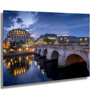 Pont Neuf, Seine River, Paris, France, blue hour, fine art photograph, wall decor, wall art, paper/canvas/metal acrylic