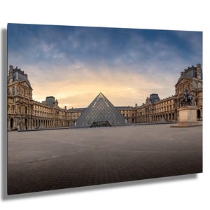 Musée du Louvre, Paris, France, pyramid, sunrise, fine art photograph, wall decor, wall art, paper/canvas/metal acrylic