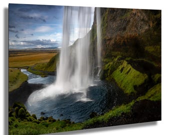 Seljalandsfoss Waterfall Photograph, Iceland Wall Art