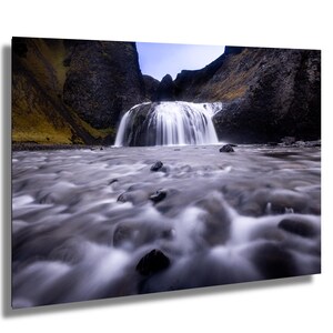 Stjornarfoss, Islanda, cascata, fotografia artistica, decorazione murale, arte murale, carta/tela/metallo/acrilico