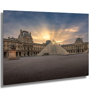 Musée du Louvre, Paris, France, pyramid, sunrise, fine art photograph, wall decor, wall art, paper/canvas/metal acrylic
