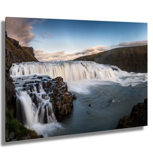 Gullfoss, Islanda, cascata, fotografia artistica, decorazione murale, arte murale, carta/tela/metallo/acrilico