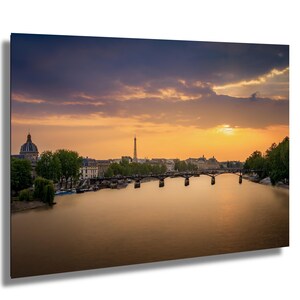 Seine River, Pont des Arts, Pont Neuf, Paris, France, sunset, fine art photograph, wall decor, wall art, paper/canvas/metal acrylic