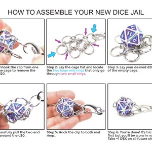 CLONE ALPHA d20 Jail Pendant Removable Metal d20 in Stainless Steel Chainmail Necklace Adjustable 20 to 24 Inch Chain image 5