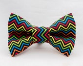 PRIDE COLLECTION - Rainbow Chevron Pattern Cat Bow Tie