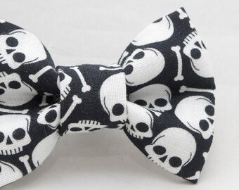 Skulls and Bones Pattern Dapper Cat Bow Tie