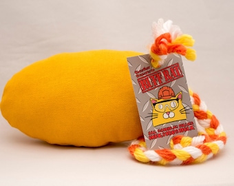 SUPER DURABLE Ruff Rats Fully Canvas Duck Cloth Stuffed Catnip Toy - Yellow