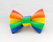 Rainbow Stripe Pattern Dapper Cat Bow Tie