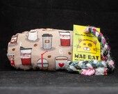 More Coffee Please Pattern MadRat Catnip Stuffed Cat Toy