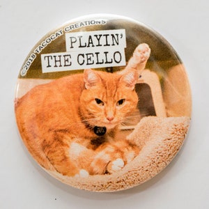 Playin' the Cello Cat Magnets and Buttons Different image 1
