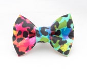 Rainbow Leopard Print Dapper Cat Bow Tie