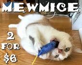 MewMice - TWO for SIX - Fully-Stuffed Mini Catnip Toys - Various Patterns