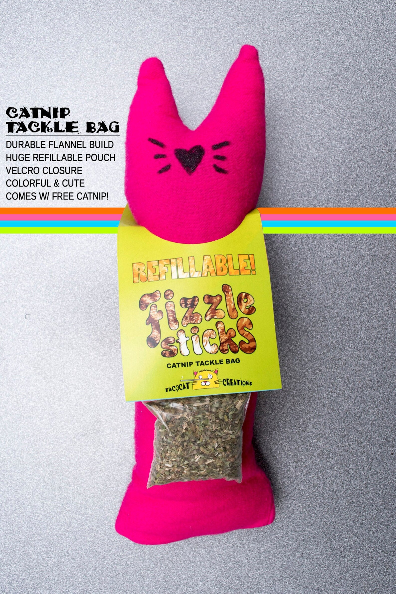 Fizzle Sticks Refillable Catnip Cat Toy PINK Etsy