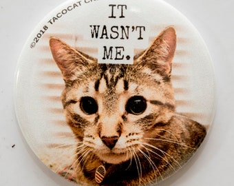It Wasn't Me - Cat Magnets and Buttons -  Different sizes available!