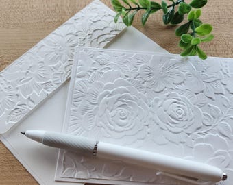 Geprägtes Briefpapier Set: Briefpapier, Dankeskarten, Briefpapier