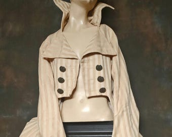 Vintage Pin Stripe Rococo Jacket Theatre Costume, Carnival period Style Costume