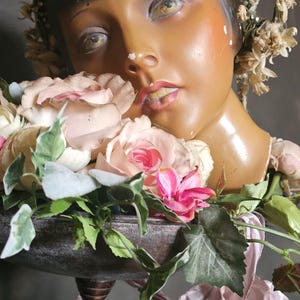 Antique Vintage Art Deco 1920s Plaster  Mannequin Head Shop Display Theatre Prop