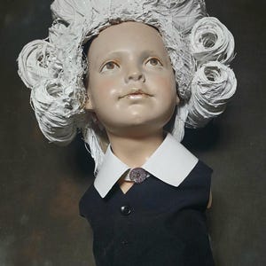 Vintage Boy Child Mannequin Bust/Counter Top/ Pole Countable 17.5 In