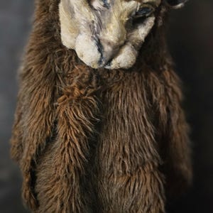 Antique Vintage Theatre Costume / Mask Film Faux Fur Lion Mask