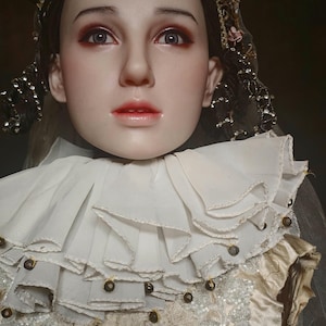 Vintage Heavy Latex Realistic LifeSize Mannequin Head with Movable Glass Eyes
