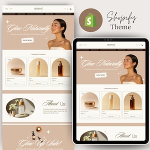Skincare Shopify Theme Boutique Website Minimalist Website Beauty Website Skincare Business Shopify Website Skin Shopify Website Template