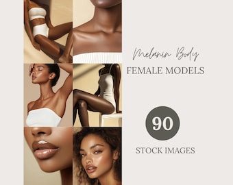 Lot de photos de soins de la peau à la mélanine : images de beauté (téléchargement numérique)