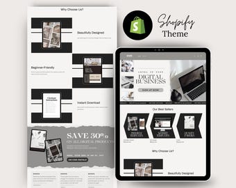 Shopify Theme Digital Products Premium Shopify Templates Luxury Shopify Theme Minimal Shopify Site Shopify Boutique Luxury Website Shopify